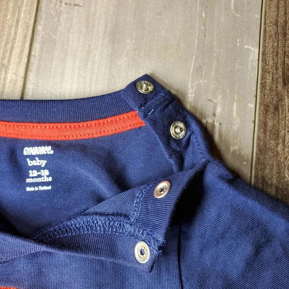 Gymboree Crab "Pinch Me I'm Cute" Blue and Red One Piece Bodysuit Size 12-18m - Picture 3 of 11